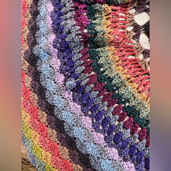 Forever 21 Y2K Womens Large L Colorful Crochet Boho Festival Vest Hippie 2000s - Picture 5 of 6